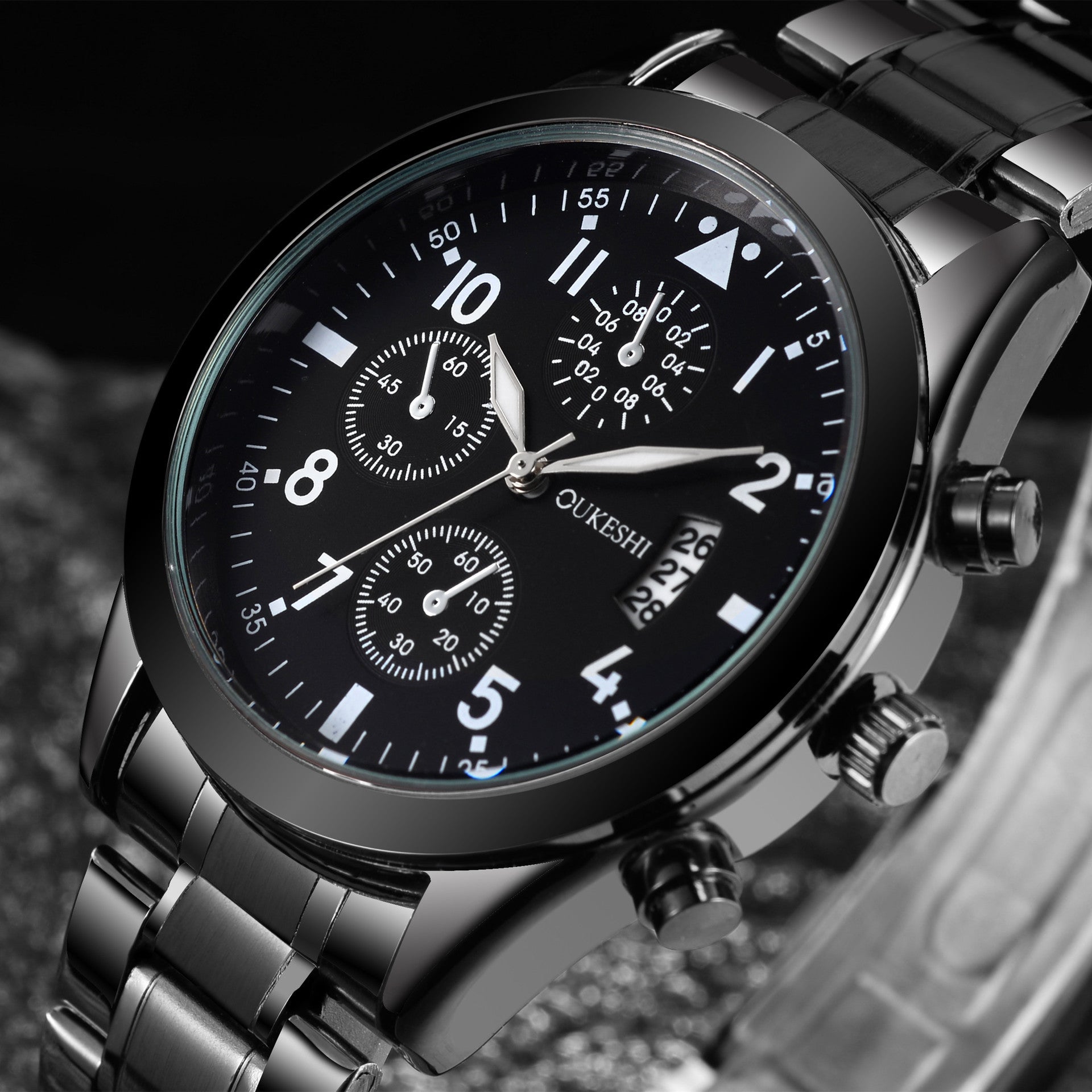 Waterproof Calendar Steel Band Watch
