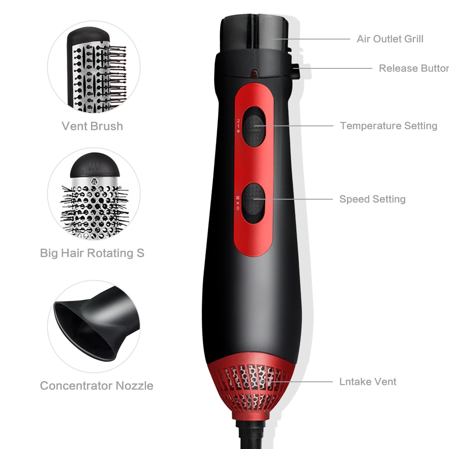 Curling Iron 3 In 1 Hot Air Comb Hair Comb